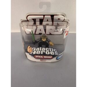 Star Wars Galactic Heroes Luke Skywalker 2007 Hasbro Sealed Figure Green Saber